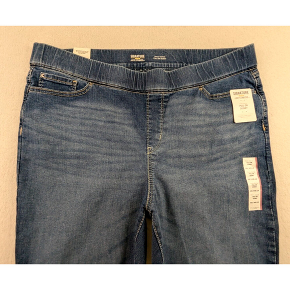 Signature gold by Levi Strauss sz 20s 36/28 Skinny Jeans pull on blue 0651 - Picture 2 of 8